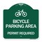 Signmission Bicycle Parking Area-Permit Required W/ Graphic, Green & White Alum Sign, 18" x 18", GW-1818-24324 A-DES-GW-1818-24324 - alternate 1